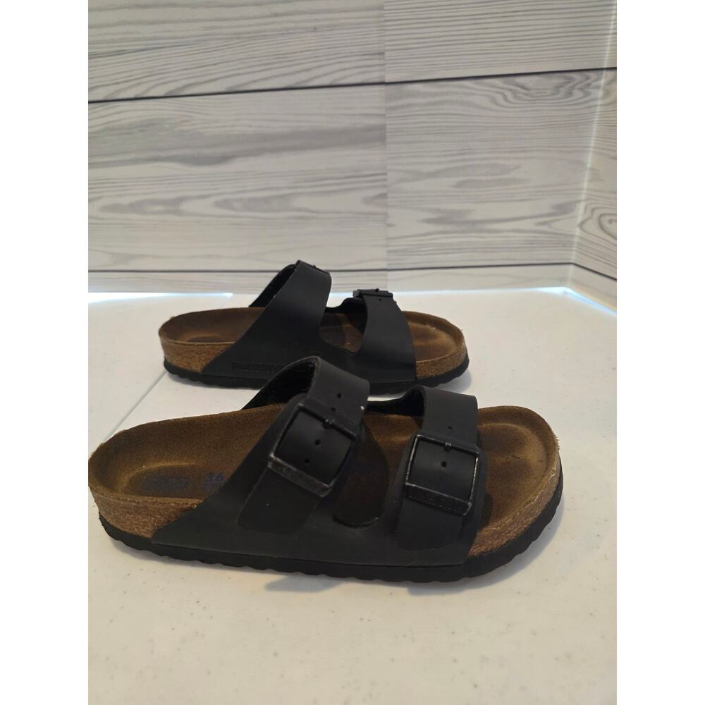 Birkenstock Arizona Sandals Womens  Black Soft  Footbed Size 6 - Picture 3 of 8